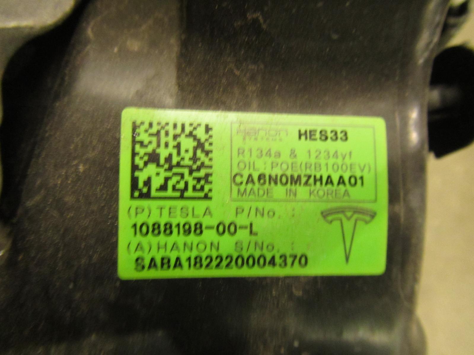 2018 TESLA MODEL 3 A/C Compressor er Brothers Auto